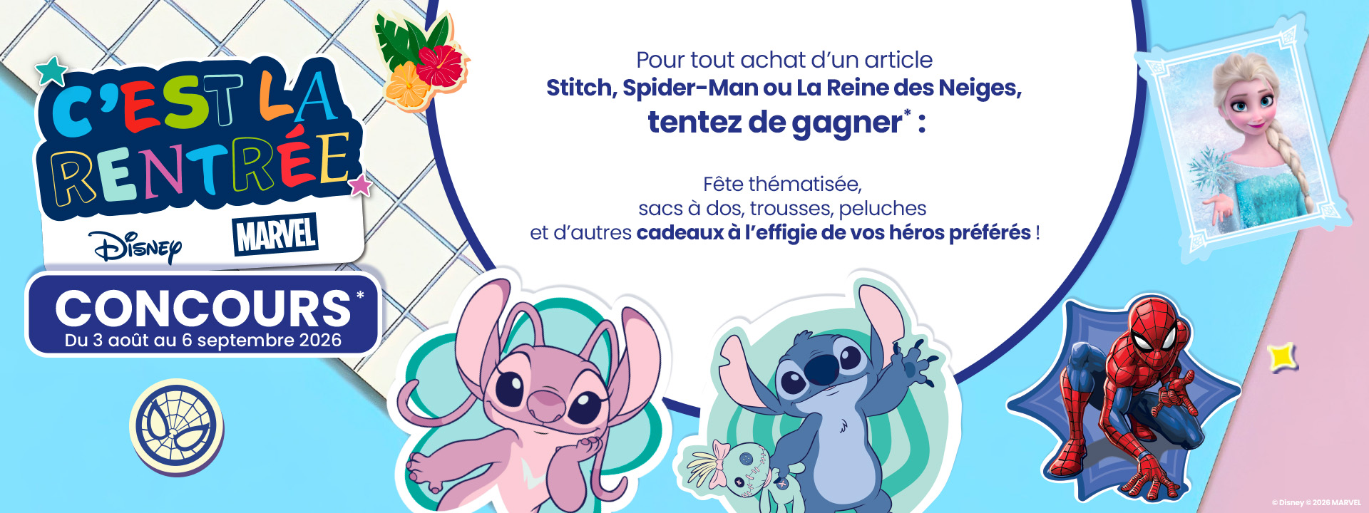 C’est la rentrée — jeu concours Chaussea Disney et Marvel