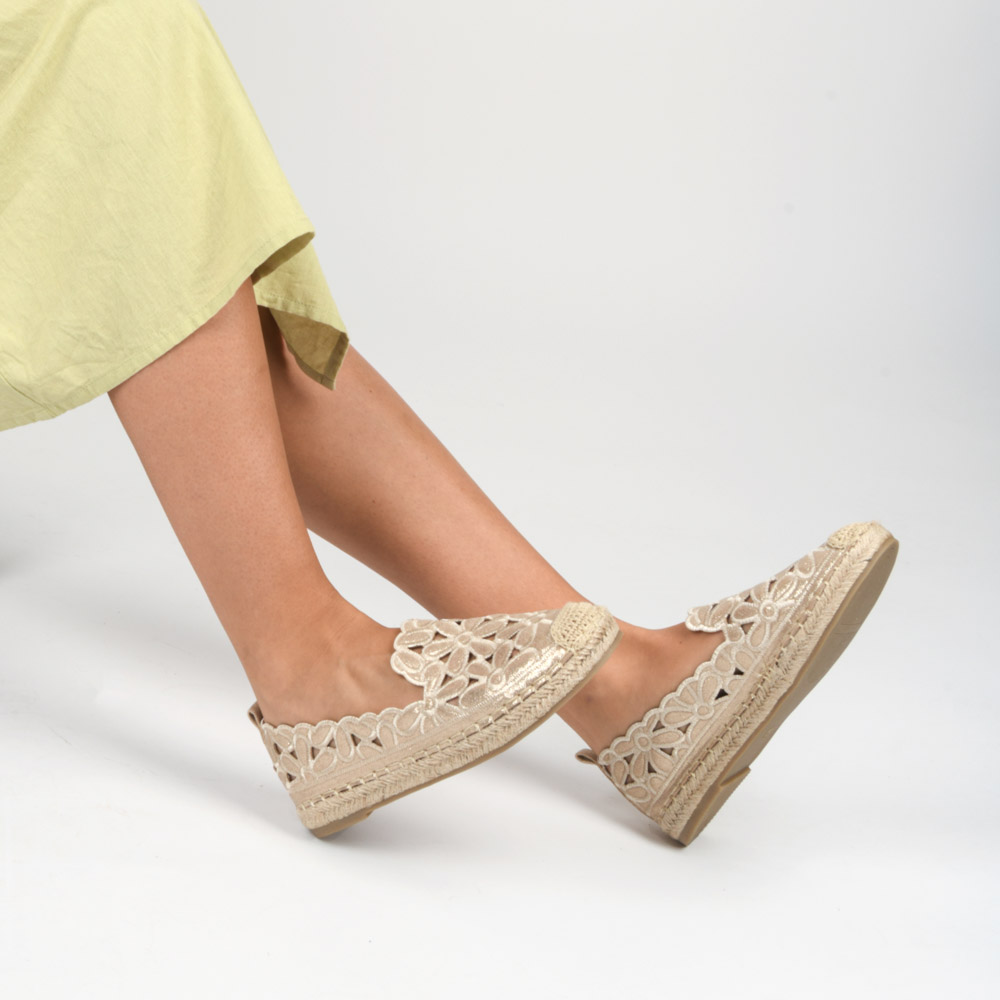 espadrilles dorées femme