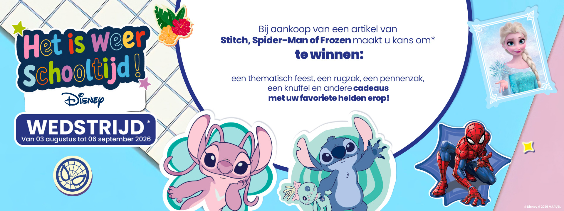 Het is weer schooltijd — Chaussea-wedstrijd Disney en Marvel