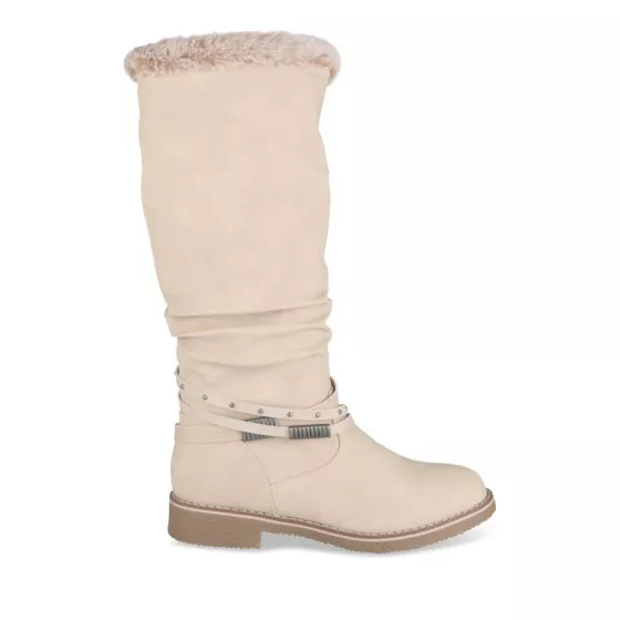 Bottes Hiver Femme Fourrées - Bottines Chaudes Anti-dérapantes Pour Neige - Taille 35 à 43 - Noir Et Beige