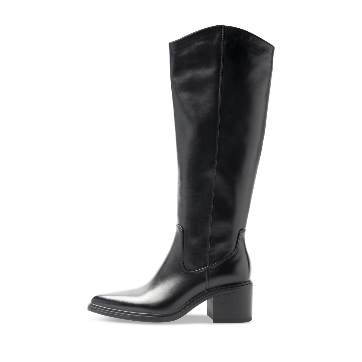 Bottes hautes en cuir noir San Marina