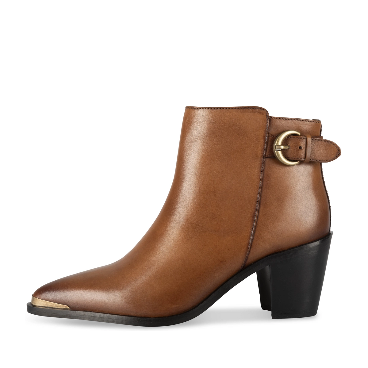 Bottines en cuir cognac à boucle San Marina