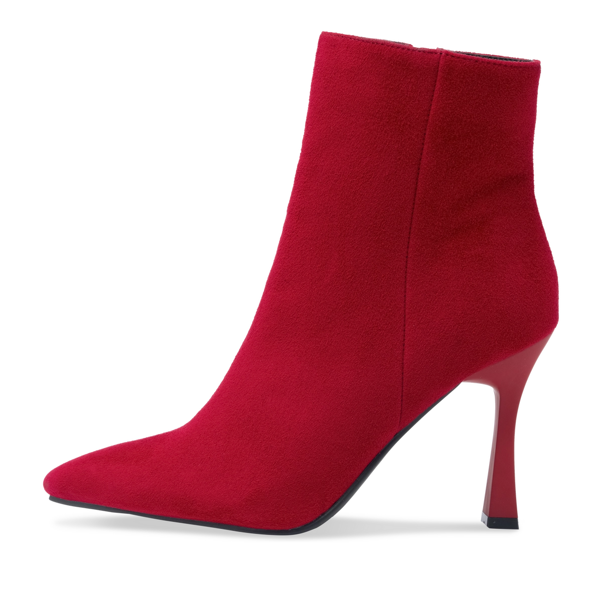 Bottines en cuir rouge, talon 9 cm San Marina