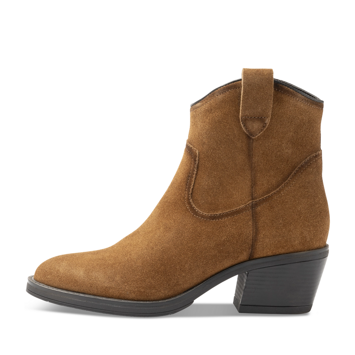 Bottines western en velours cognac San Marina