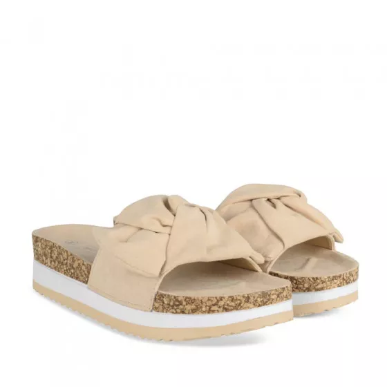 mules beige femme