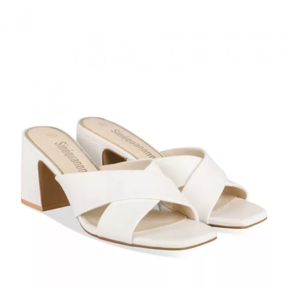 mules blanc femme