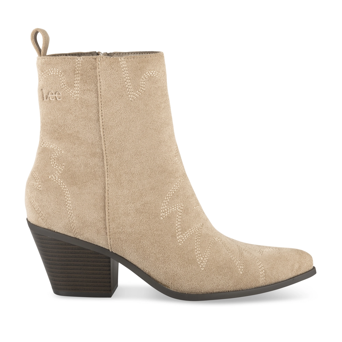 Santiags taupe à surpiqûres Lee